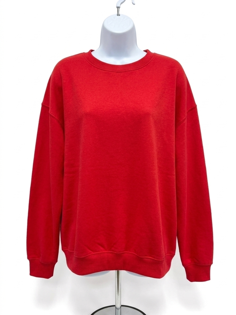 NEW ZENANA round neck crew sweatshirt in ruby